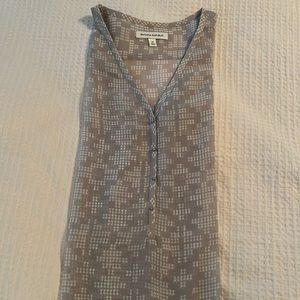 Banana Republic sheer patterned blouse with tiny silver buttons. Wear over cami.